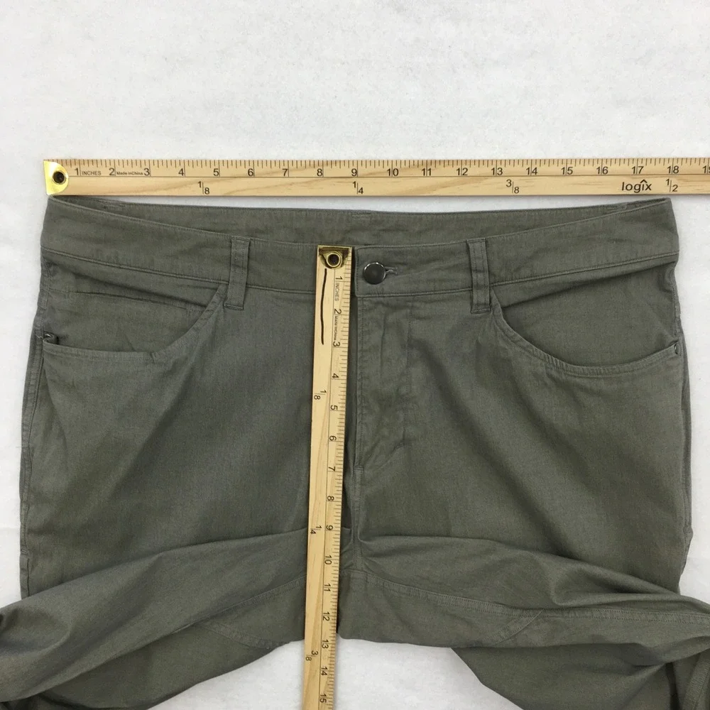 Lululemon ABC Pant Slim Fit Olive Green Mens 34 Tech Cotton Blend Chino Trousers